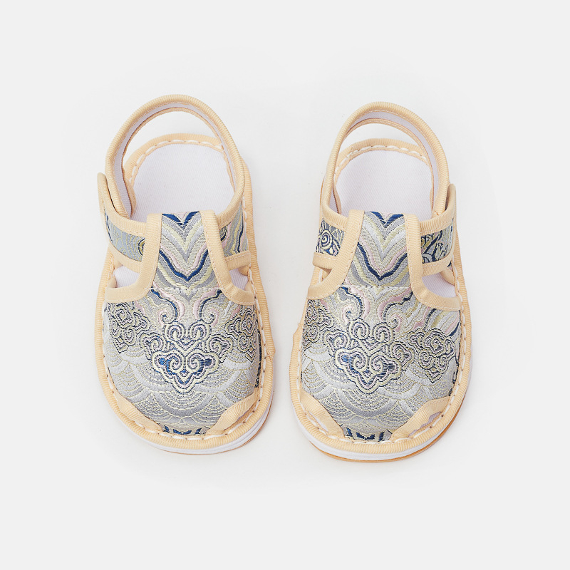 Nove unisex sandale za bebe u etničkom stilu, gornji dio od tkanine, potplat od tkanine i gume, lagane, prozračne, s Velcro zatvaračem