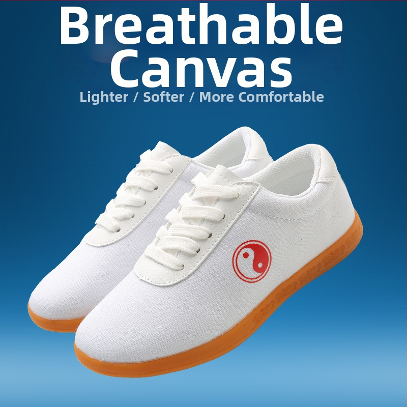 Taijī kurpes – Universālas auduma cīņas mākslas kurpes ar liellopa šļaches zoli, pretslīdēšana, zems augšdaļa, apaļa purngala