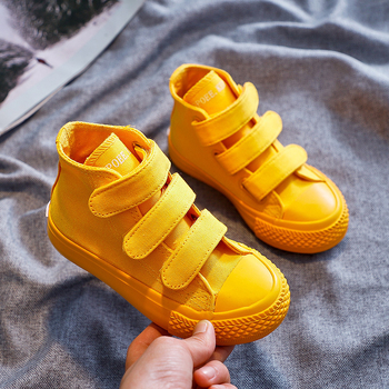 Dječje bijele platnene tenisice s Velcro zatvaračem, visoke, unisex, korejski stil, 2026