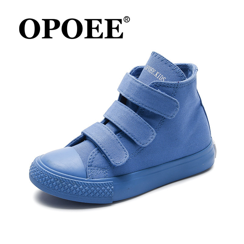 Dječje bijele platnene tenisice s Velcro zatvaračem, visoke, unisex, korejski stil, 2026