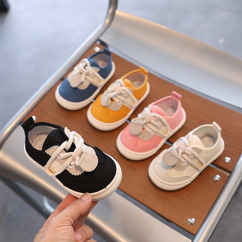 Pantofi din pânză Slip-On pentru copii – Curea elastică, talpă antiderapantă, talie joasă, respirabili