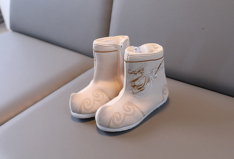 Dječje cipele s etničkim stilom, satenska gornja strana, bočni zatvarač, TPR đon, za dječake