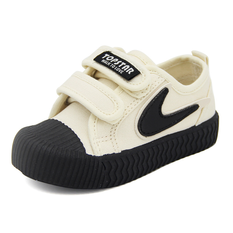 Topstar dječje tenisice od platna s mekom potplatom, unisex, Velcro zatvarač, niski gornji dio, korejski stil (gornji dio: platno; ulošak: PU; potplat: tetiva teletne)