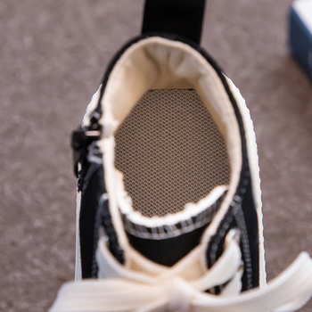 Παιδικά μεσαίου ύψους καμβά sneakers με πλαϊνό φερμουάρ, σε Κορεατικού στιλ, κατάλληλα για Τρέξιμο