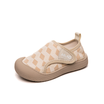 Gyermekeknek vászoncipő, puha talp, lélegző, csúszásmentes, Velcro-zár, kockás mintázat