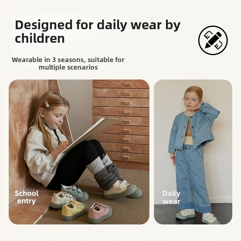 Topstar dječje platnene tenisice u korejskom stilu, niskog profila, PU ulošak, za dob 1–6 godina, proljeće 2024