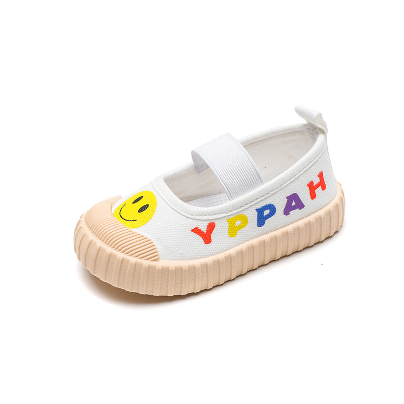 Dječje djevojčice bijele platnene slip-on tenisice za vrtić – proljeće i jesen
