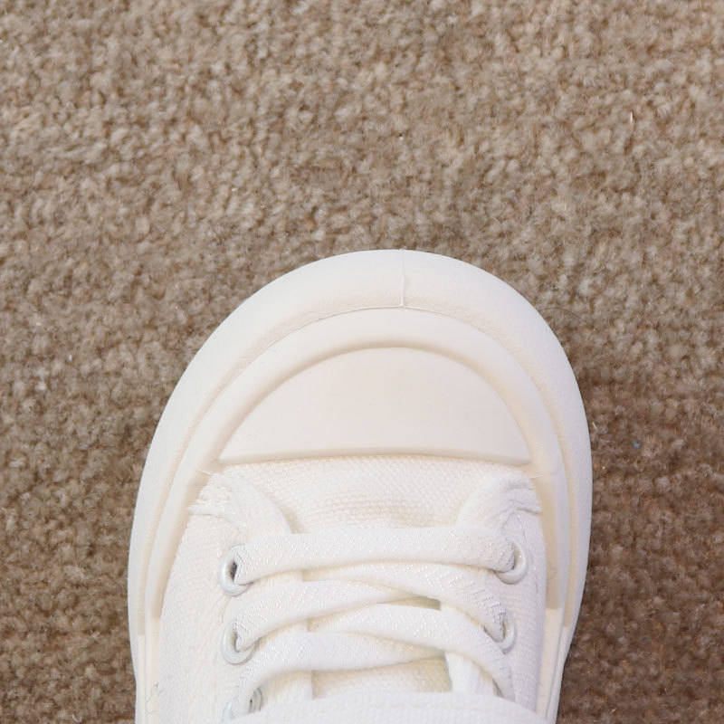 Dječje bijele platnene tenisice za ljeto, 2025 novi model, unisex, niski vrh, Velcro zatvarač, platneni gornji dio, gumeni potplat, svakodnevne casual tenisice