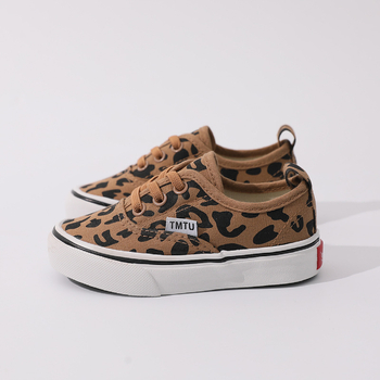 Dječje platnene tenisice, leopard uzor, slip-on s elastičnim pojasom, gumeni potplat, korejski stil