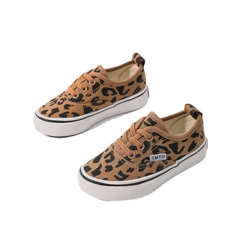 Dječje platnene tenisice, leopard uzor, slip-on s elastičnim pojasom, gumeni potplat, korejski stil