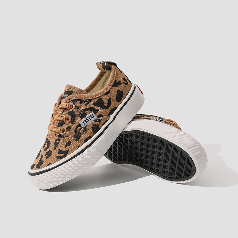 Dječje platnene tenisice, leopard uzor, slip-on s elastičnim pojasom, gumeni potplat, korejski stil