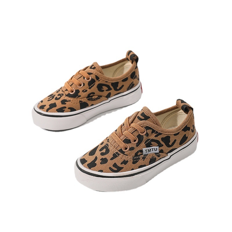 Dječje platnene tenisice, leopard uzor, slip-on s elastičnim pojasom, gumeni potplat, korejski stil