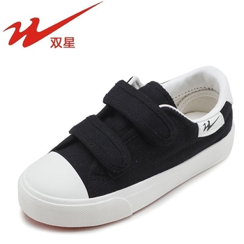 Double Star bērnu kanvas kurpes ar Velcro aizdari – universālas, augšējā daļa no kokvilnas, zole no putu gumas, bērniem