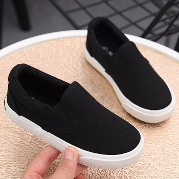Gyerekeknek készült vászon cipő, slip-on, alacsony profil, rugalmas pánt, gumírozott talp, EVA talpbetét