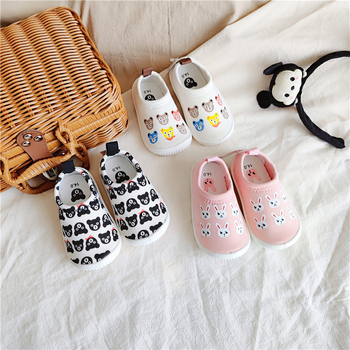 Proljetne patike za bebe s mekom potplatom, platnene, s elastičnim trakama, crtani motiv, unisex