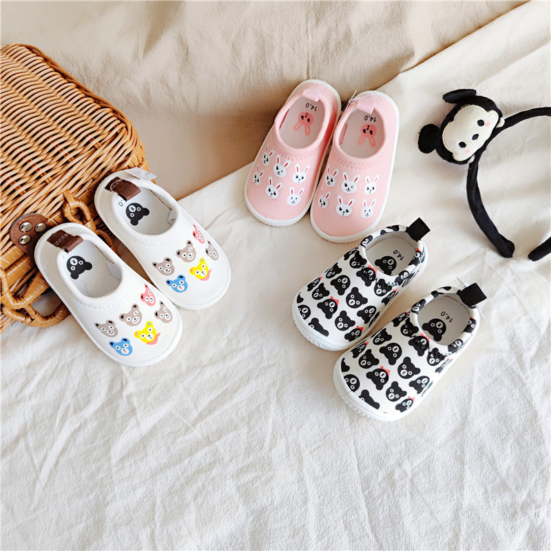 Proljetne patike za bebe s mekom potplatom, platnene, s elastičnim trakama, crtani motiv, unisex