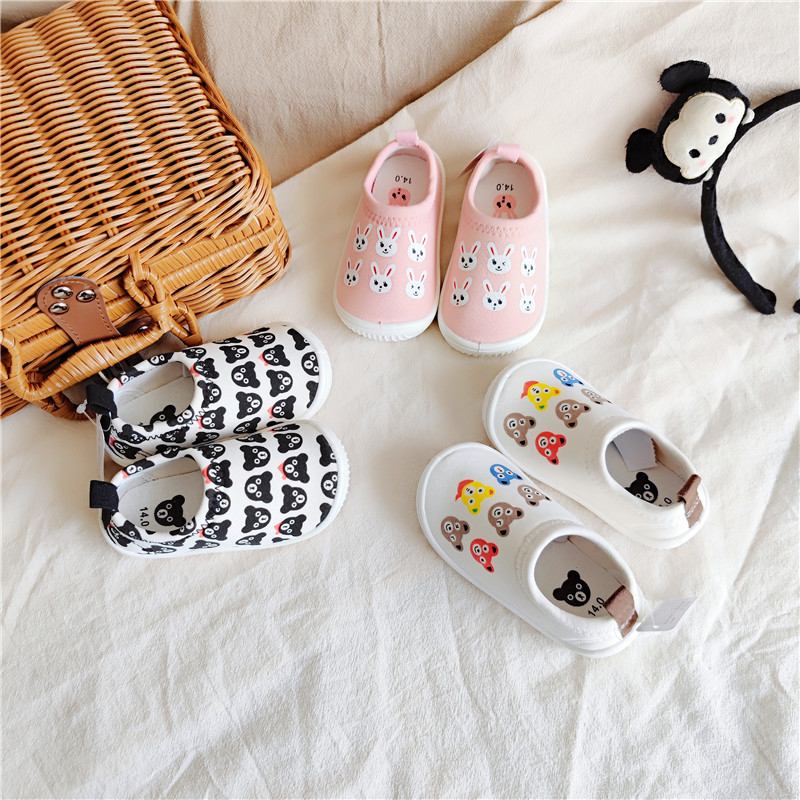Proljetne patike za bebe s mekom potplatom, platnene, s elastičnim trakama, crtani motiv, unisex