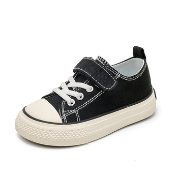 Detské plátenné tenisky, nízky vršok, zapínanie na suchý zips, gumová podrážka, EVA stielka