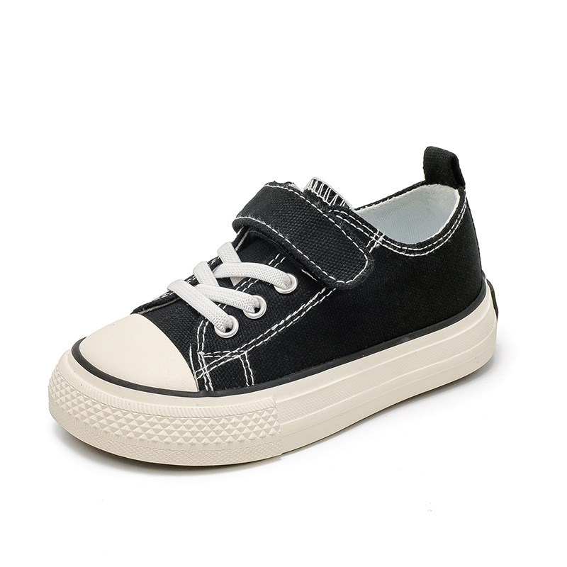 Detské plátenné tenisky, nízky vršok, zapínanie na suchý zips, gumová podrážka, EVA stielka
