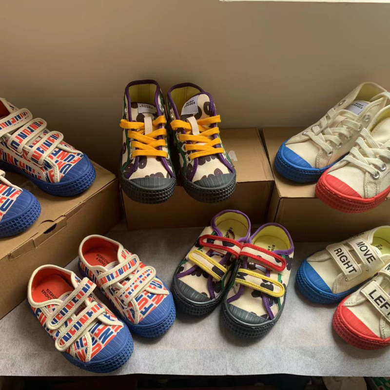 Dječje platnene tenisice s Velcro kopčom, prozračne i protivklizne, za vanjsku upotrebu, casual stil, s niskim i visokim gornjim dijelom, za dječake i djevojčice