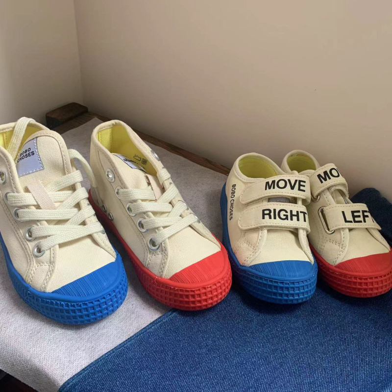 Dječje platnene tenisice s Velcro kopčom, prozračne i protivklizne, za vanjsku upotrebu, casual stil, s niskim i visokim gornjim dijelom, za dječake i djevojčice