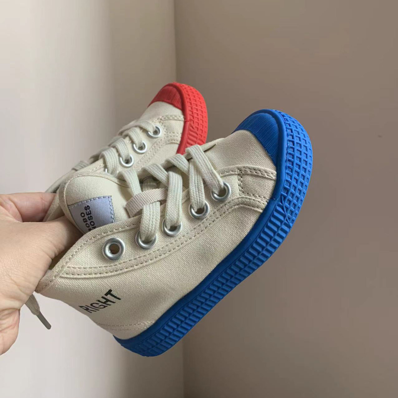 Dječje platnene tenisice s Velcro kopčom, prozračne i protivklizne, za vanjsku upotrebu, casual stil, s niskim i visokim gornjim dijelom, za dječake i djevojčice