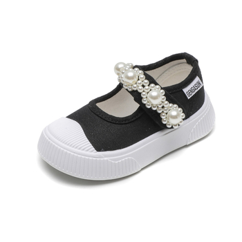 Gyerekeknek készült vászon cipő Mary Jane stílus Velcro zárás, műanyag talp, EVA belső talp, alacsony szár, egységes szín