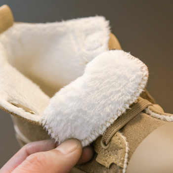 Gyerekek téli vászoncipő fleece béléssel, Velcro-zárás – vastag vászon felsőrész, gumi talp, uniszex