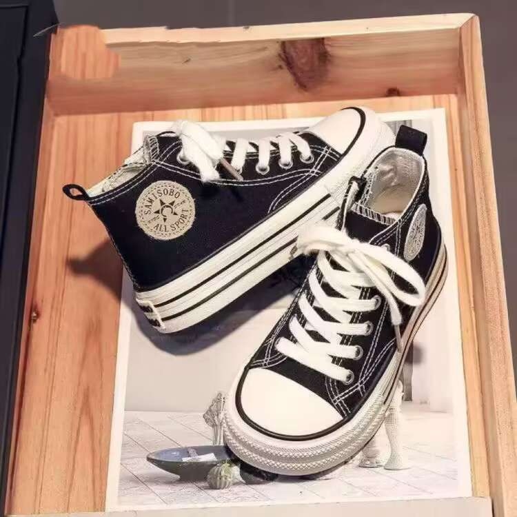 Pantofi sport pentru copii, cu partea superioară din denim, talpă din cauciuc, respirabili, casual