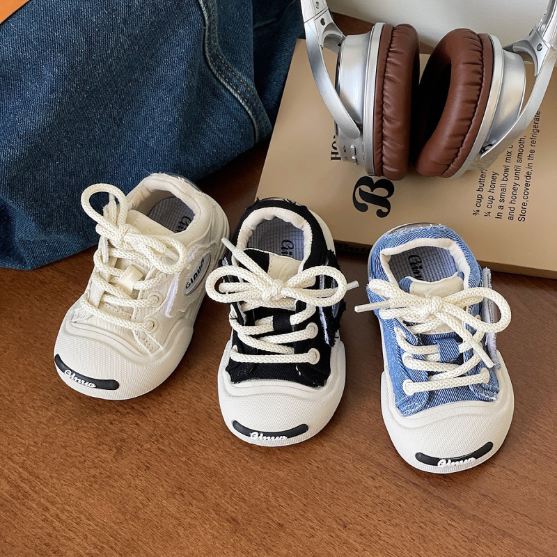 Încălțăminte de pânză unisex pentru copii, închidere Velcro, respirante, talpă joasă, 12–36 de luni