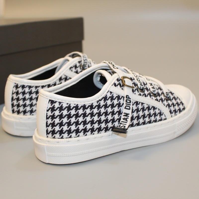 Dječje platnene tenisice za djecu s houndstooth uzorkom, niskog profila, prozračne, gumena potplat