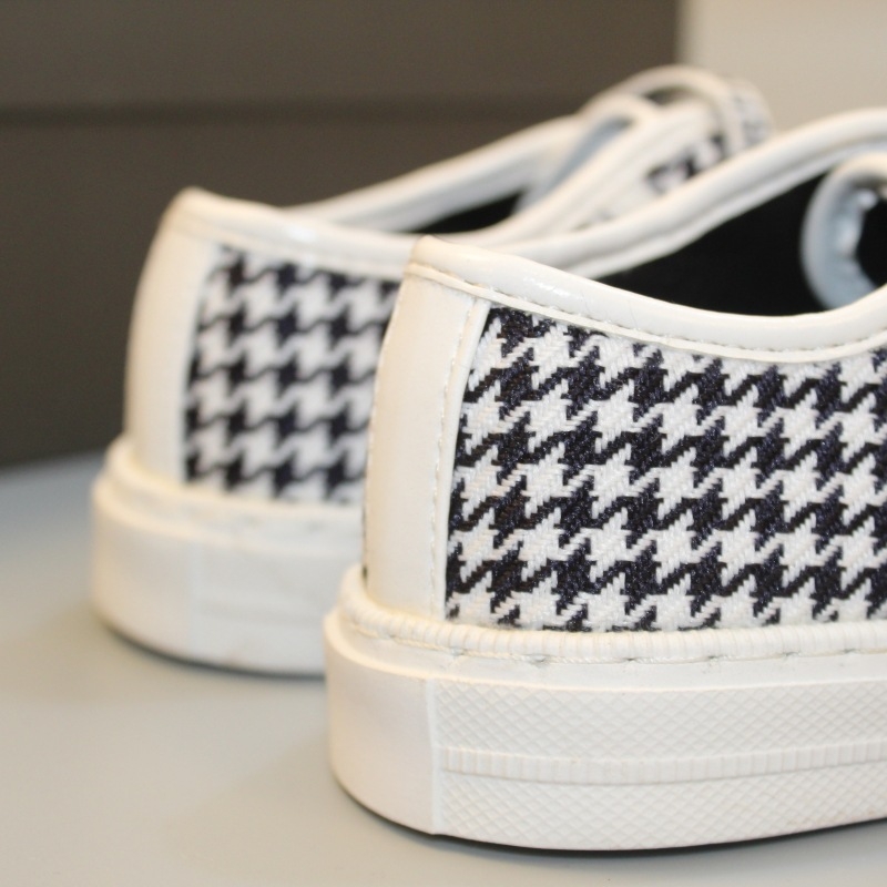 Dječje platnene tenisice za djecu s houndstooth uzorkom, niskog profila, prozračne, gumena potplat