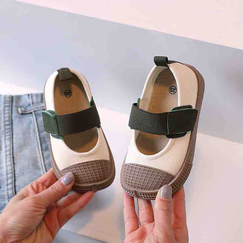 Kisgyermekek vászon Mary Jane cipői 1-3 éveseknek, beltéri használatra, középmagas felsőrész, gumitalp, ragasztott kivitel, tavasz 2025