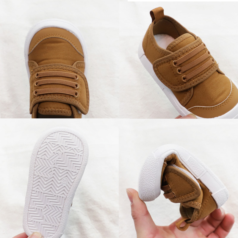 Pantofi pentru copii din pânză cu Velcro - talpă din cauciuc, închidere Velcro, partea superioară din pânză, design cu înălțime joasă