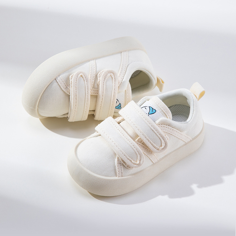Pantofi de copii din pânză cu Velcro, talpă din cauciuc, interior textil, pentru interior, primăvară–toamnă