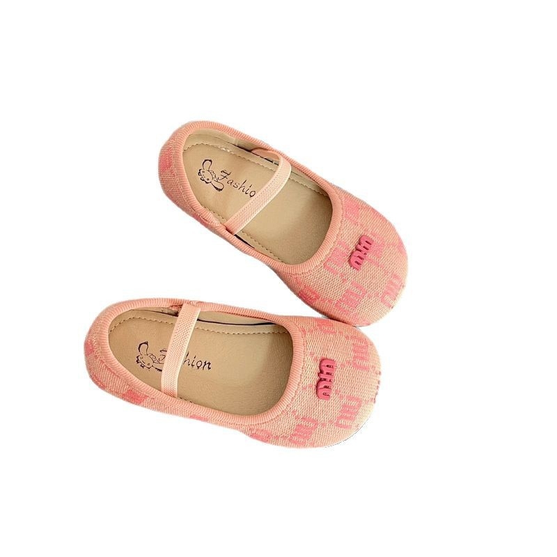 Koreai stílusú lányoknak való cipő, hercegnő dizájn, 4–12 éveseknek (PU felsőrész; gumitalp; alacsony profil; csúszásmentes; slip-on)