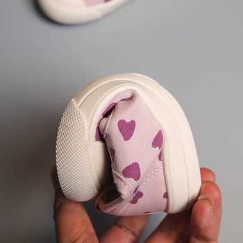 Gyerekeknek készült vászoncipő Velcro-zárású, légáteresztő, koreai stílusú, csúszásmentes gumitalp