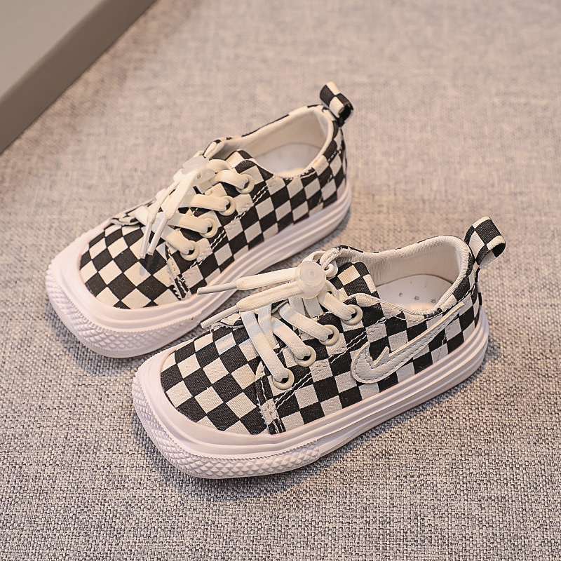 Gyerekeknek készült vászoncipő leopárd mintával – lélegző, csúszásmentes, kopásálló, gumitalp, tavasz és ősz