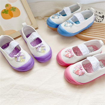 C&D proljetne dječje platnene tenisice s mekanom sole, slip-on za vrtić, s cartoon motivom, 15–19 cm