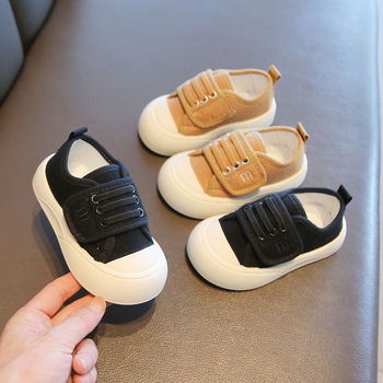 Gyerekeknek készült vászoncipő, alacsony boka, gumírozott talp, 1–3 éveseknek, mindennapi stílus