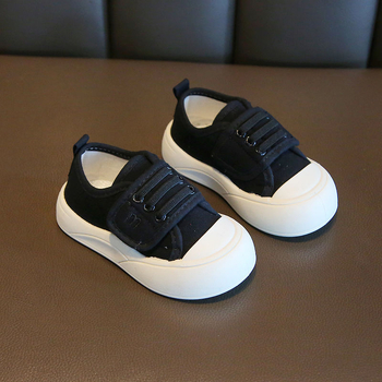 Gyerekeknek készült vászoncipő, alacsony boka, gumírozott talp, 1–3 éveseknek, mindennapi stílus