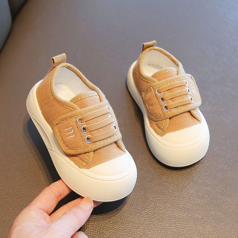 Gyerekeknek készült vászoncipő, alacsony boka, gumírozott talp, 1–3 éveseknek, mindennapi stílus