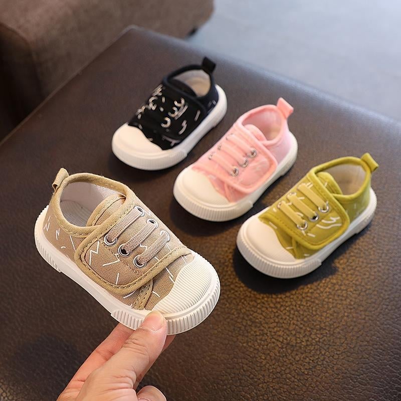 Prozračne platnene tenisice za djecu, unisex, s Velcro zatvaračem, protuklizna potplata, prugasti dizajn, za proljeće i jesen.