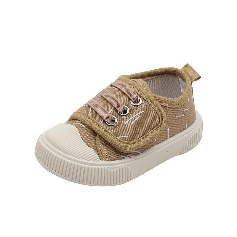 Prozračne platnene tenisice za djecu, unisex, s Velcro zatvaračem, protuklizna potplata, prugasti dizajn, za proljeće i jesen.