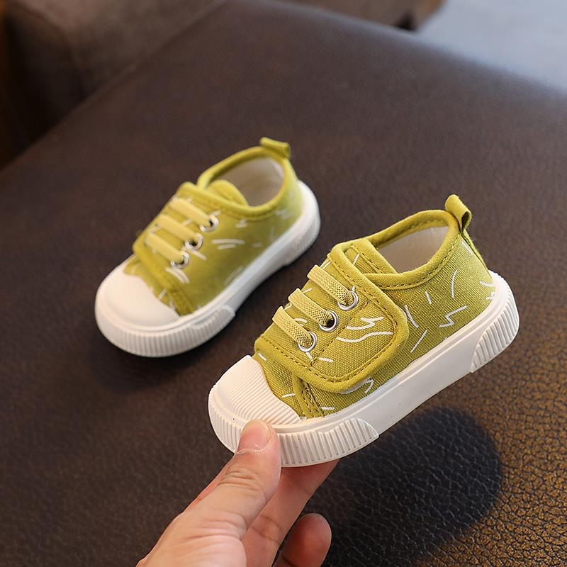 Prozračne platnene tenisice za djecu, unisex, s Velcro zatvaračem, protuklizna potplata, prugasti dizajn, za proljeće i jesen.