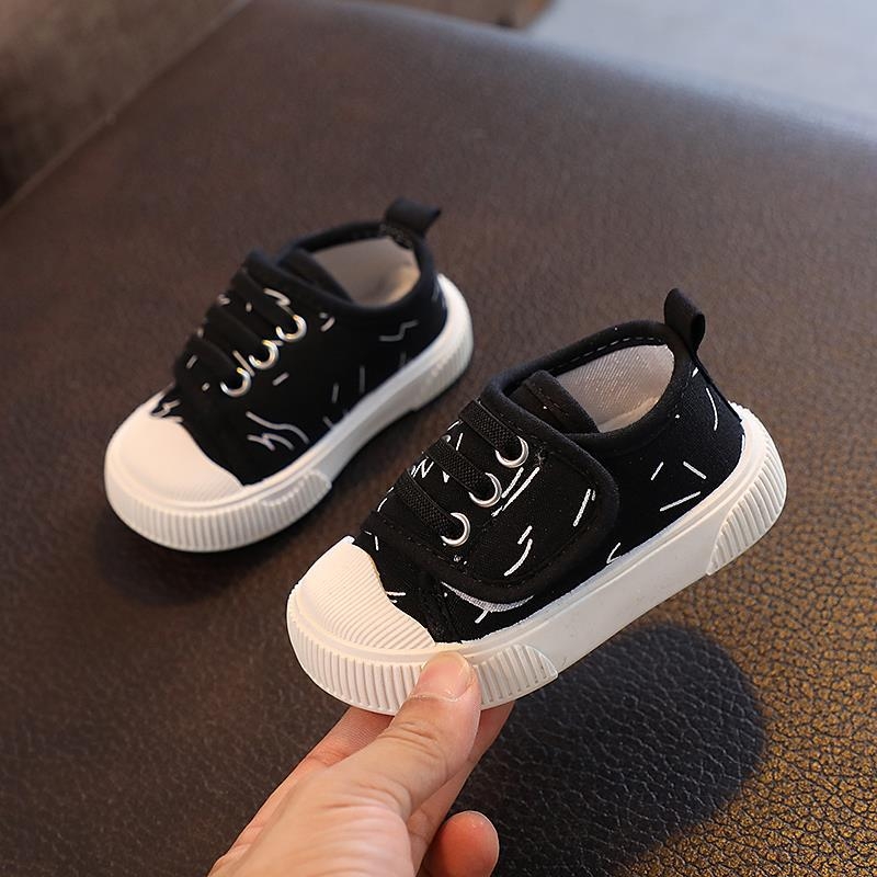 Prozračne platnene tenisice za djecu, unisex, s Velcro zatvaračem, protuklizna potplata, prugasti dizajn, za proljeće i jesen.