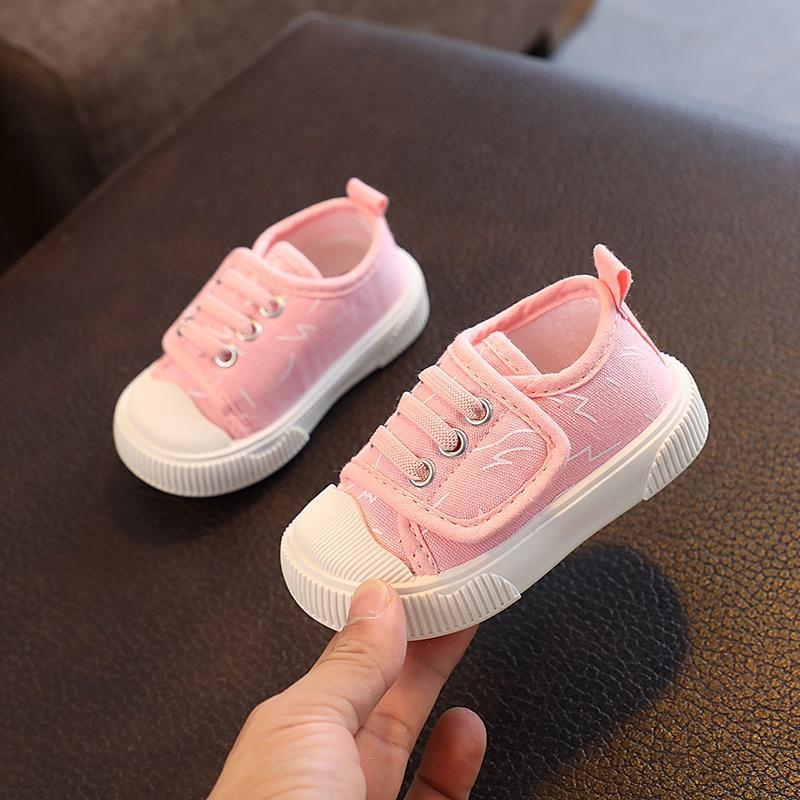 Prozračne platnene tenisice za djecu, unisex, s Velcro zatvaračem, protuklizna potplata, prugasti dizajn, za proljeće i jesen.