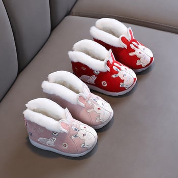 Hanfu bateliai mergaitėms (1–6 m.) – Žiema 2023, viršus iš medvilnės, padas iš jautienos sausgyslės, užtrauktukas galei