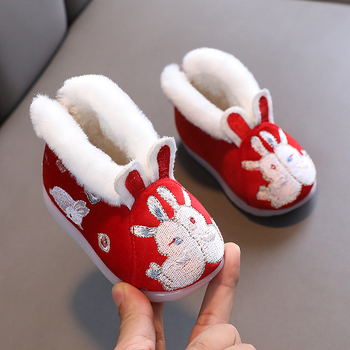 Hanfu bateliai mergaitėms (1–6 m.) – Žiema 2023, viršus iš medvilnės, padas iš jautienos sausgyslės, užtrauktukas galei