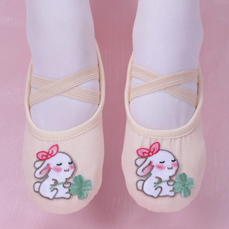 Dječje platnene baletanke za kazališne nastupe, djevojčice, kožna potplata, lagane